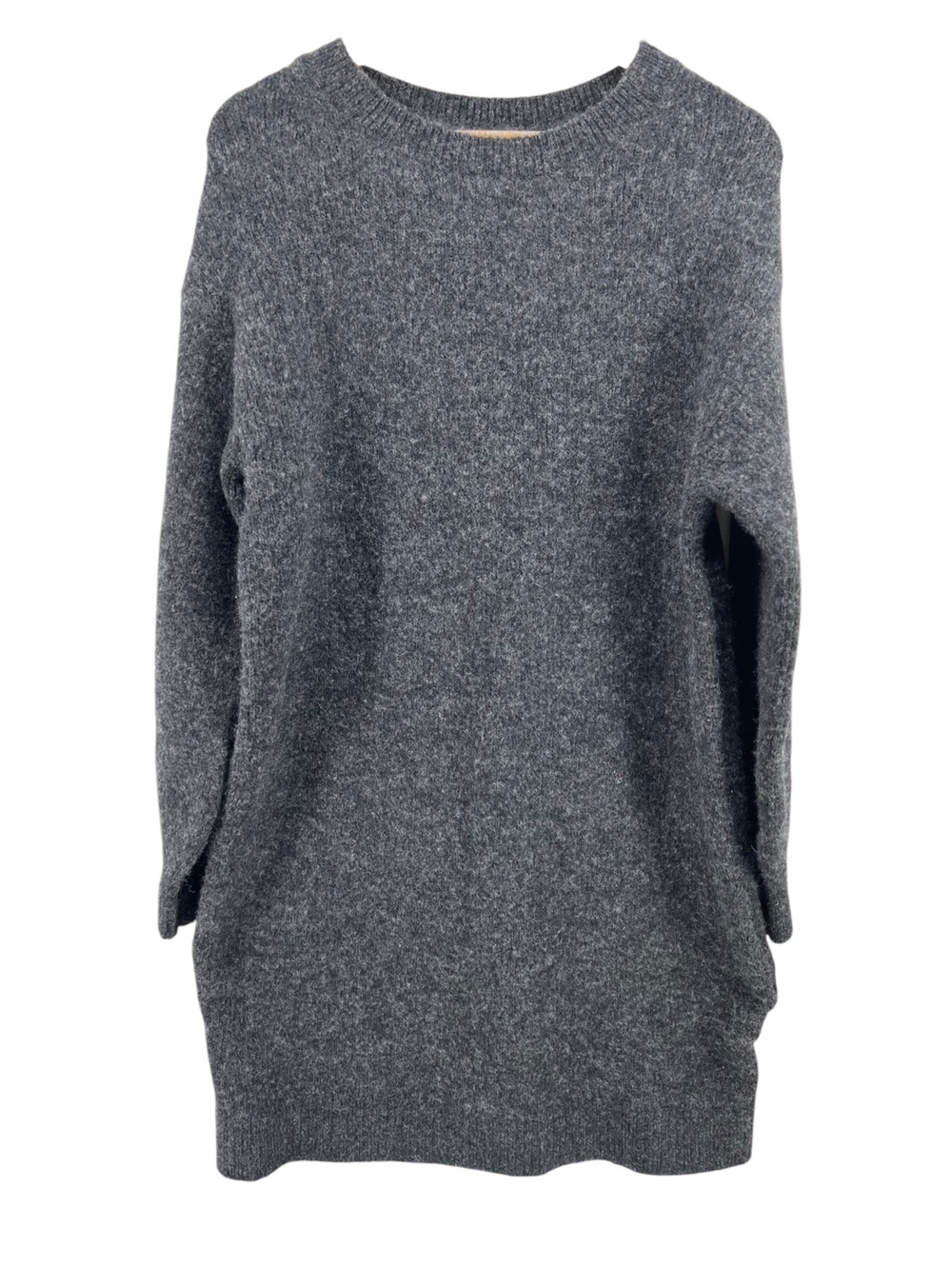 Banana Republic Wool Blend Sweater Dress M Charcoal Gray Knit Crewneck Fall